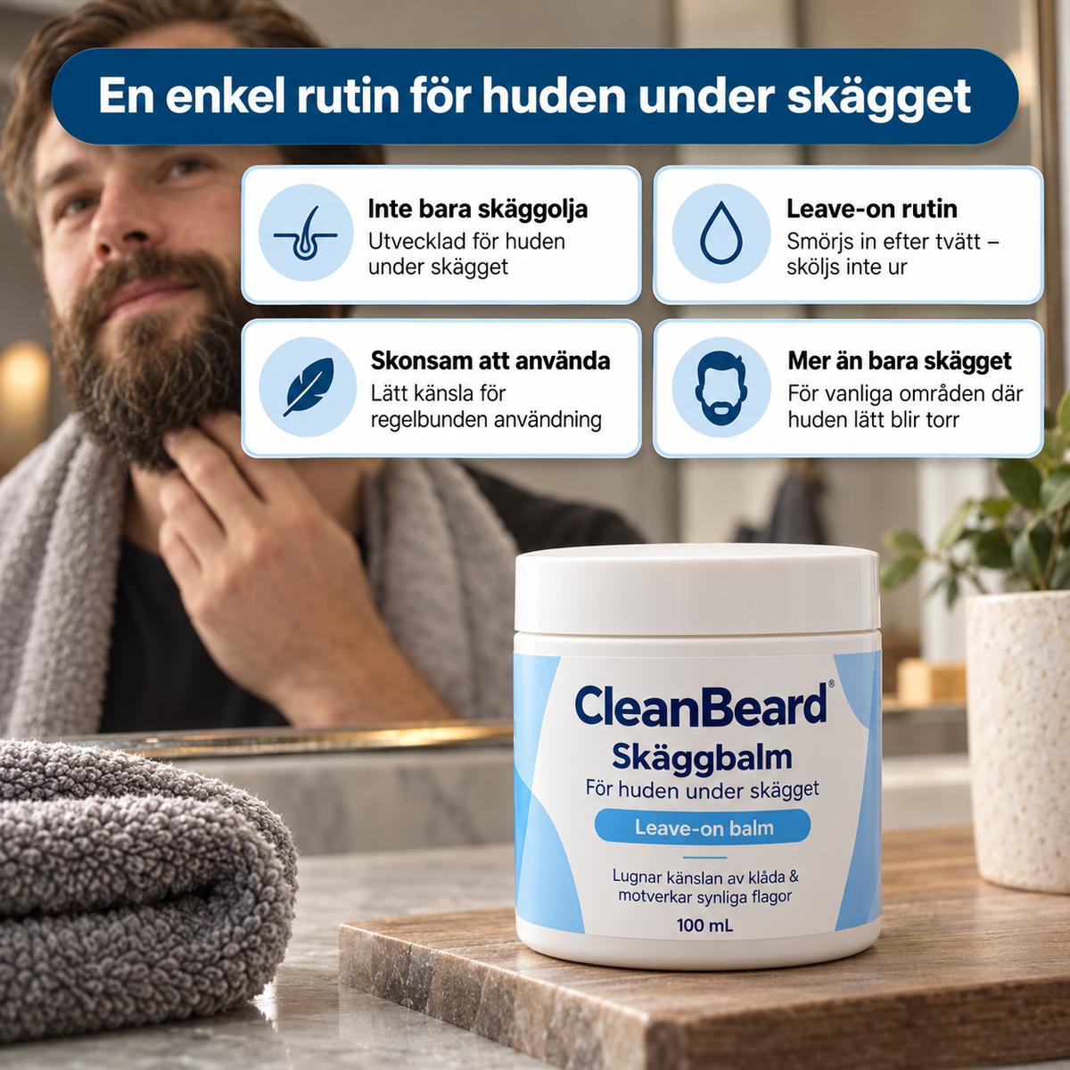 CleanBeard™ - Lugna klådan, motverka mjället & behåll skägget